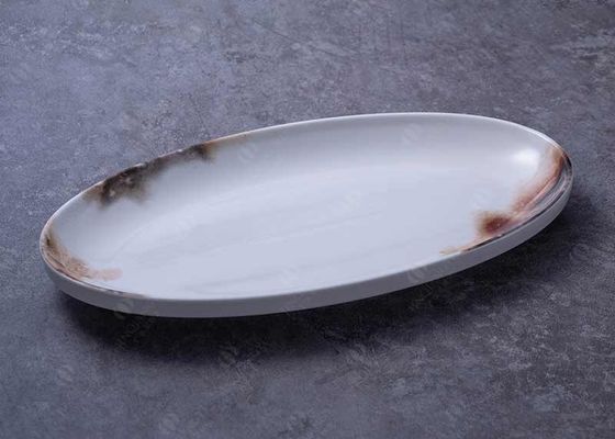 Odorless Ceramic Dinner Plate Oval Fish Serving Plate