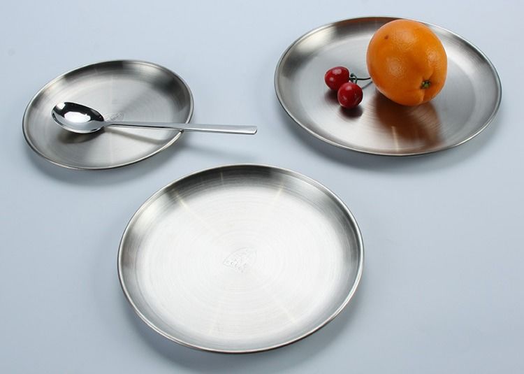 14cm 17cm 30cm Round Shape 304 Stainless Steel Plate Set