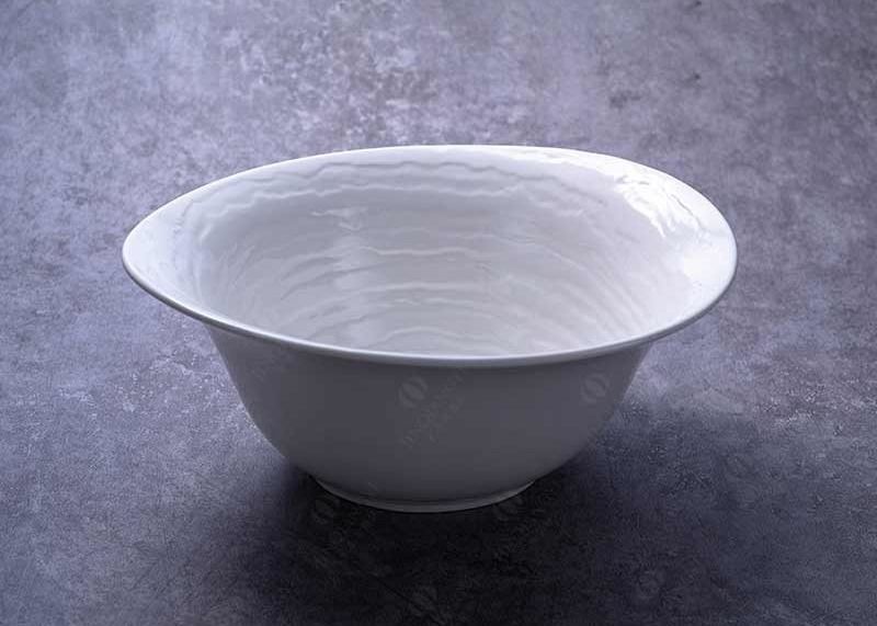 Porcelain Irregular Starter Deep White Soup Bowls 10'' 12''